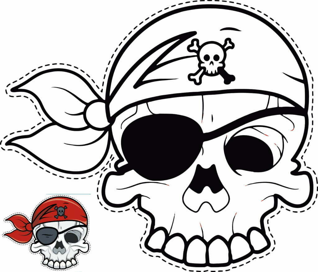 Plantilla Tikariy Antifaz Pirata y calavera para recortar en casa