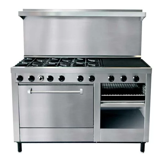 Estufa Industrial 6 Puesto, Plancha Y Horno A Gas